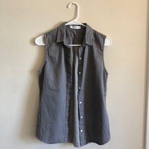 Everlane button down tank in grey poplin